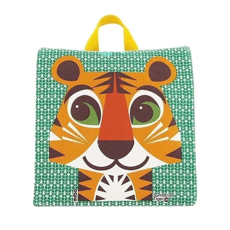 Mochila infantil de algodón orgánico para guardería - Animal - Tigre