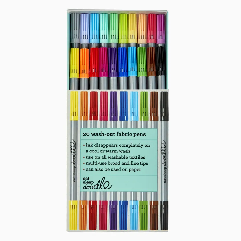 Juego de 20 bolígrafos de tela lavable para manualidades, regalo creativo para niños
