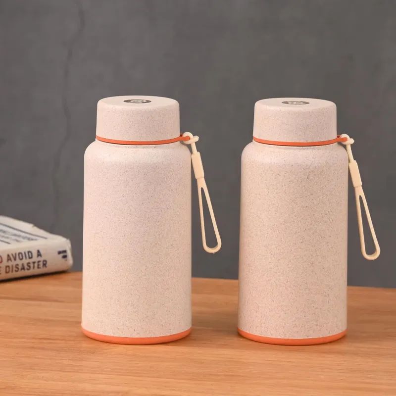Botella de agua isotérmica Ecofy Earth Friendly Hydralife para oficina y escuela | Botella de agua de acero inoxidable de 400 ml para niños y adultos, fabricada con cáscara de arroz | Personalización disponible | A prueba de fugas | Paquete de 1 - 400 ml y 600 ml | Paquete de 2 - 400 ml