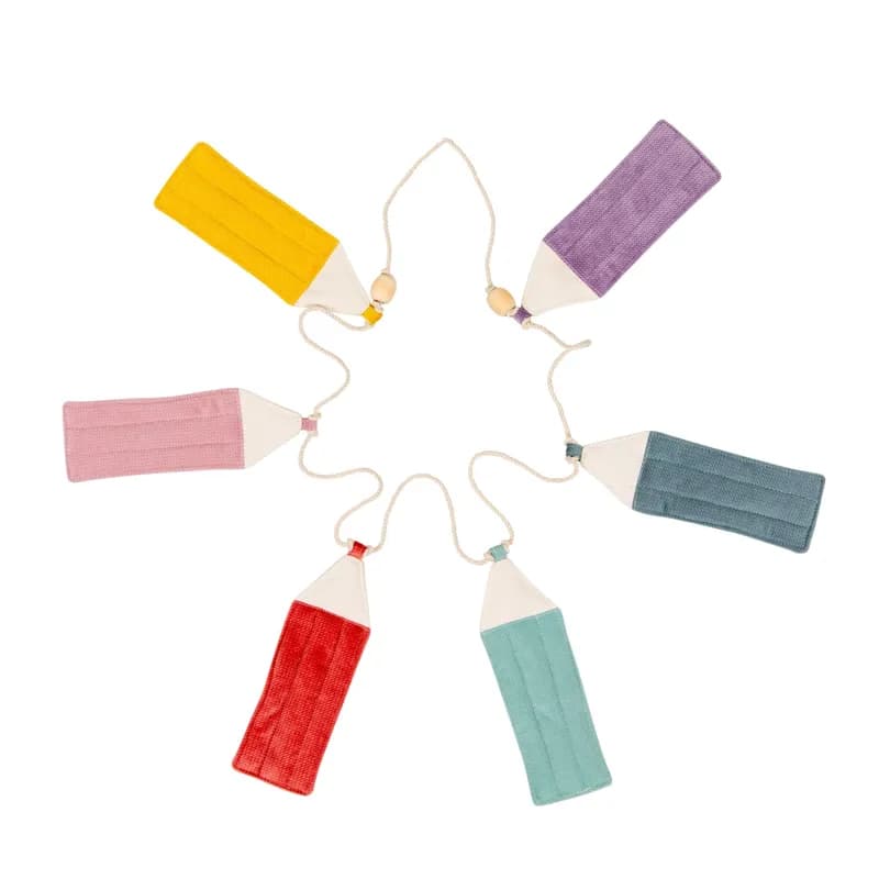 Guirnalda de crayones "Arcoíris", decoración para la vuelta al cole, idea de regalo para niños en edad preescolar, decoración de habitaciones infantiles, decoración de habitaciones de estudiantes Montessori, decoración de fiestas,