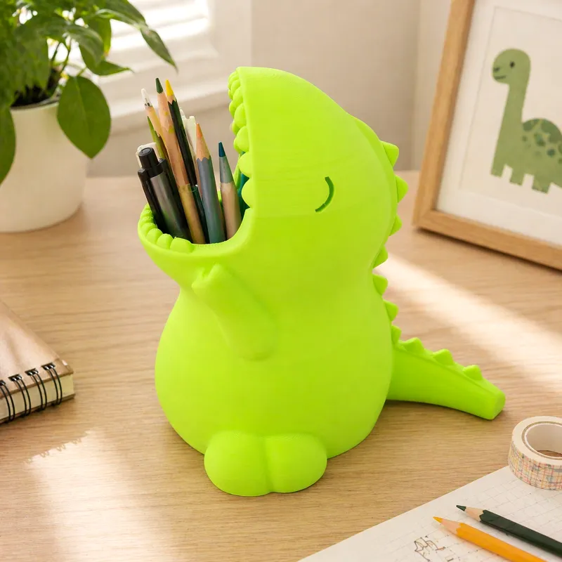 Portalápices de dinosaurio 3D, lindo organizador de escritorio para bolígrafos y pinceles, divertida taza de dinosaurio con boca abierta, decoración de escritorio infantil, accesorio de oficina creativo, idea de regalo